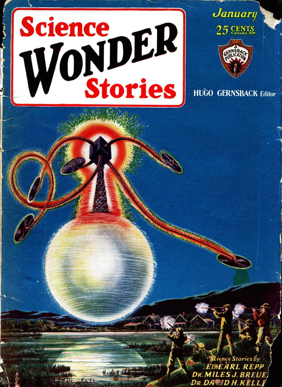 Book Cover For Science Wonder Stories 8 - The Fitzgerald Contraction - Miles J. Breuer
