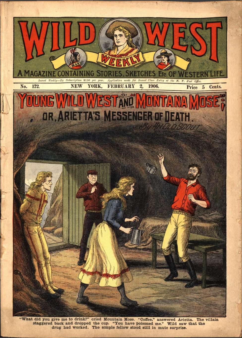 Book Cover For Wild West Weekly 172 - Young Wild West and "Montana Mose"