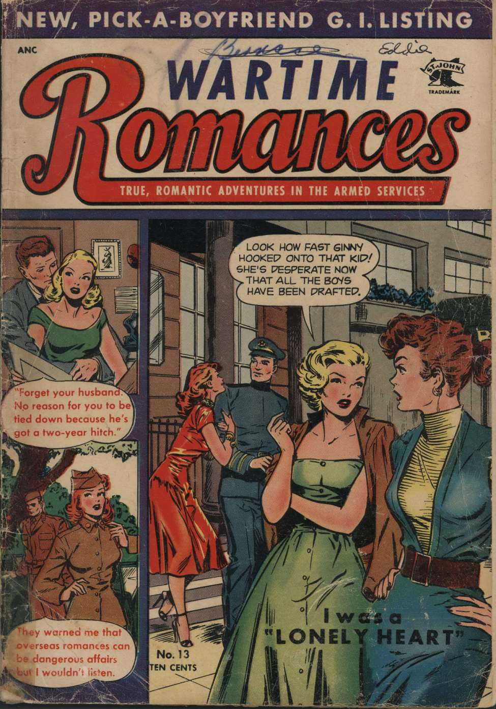 Comic Book Cover For Wartime Romances 13