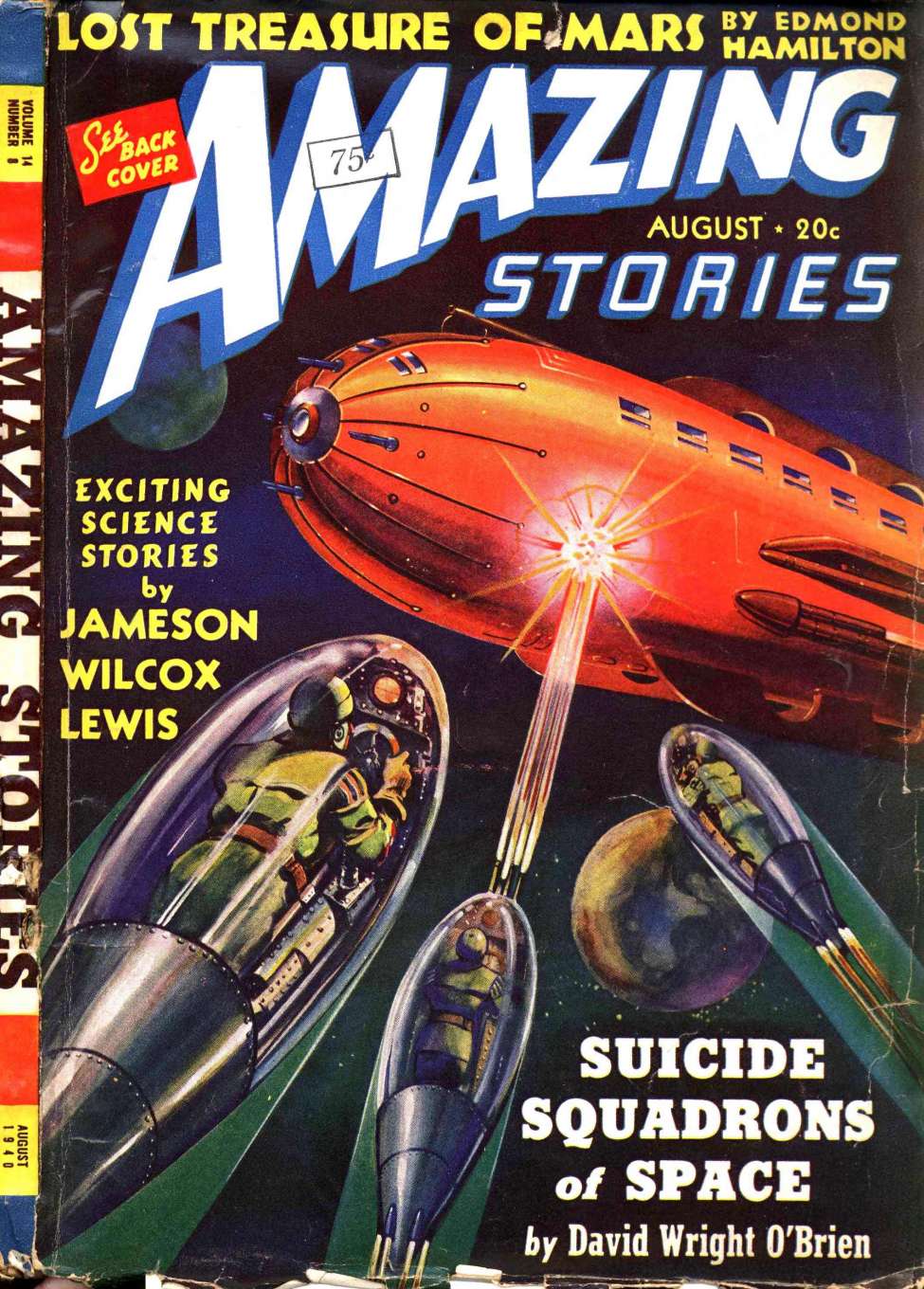Book Cover For Amazing Stories v14 8 - Suicide Squadrons of Space - David Wright O'Brien