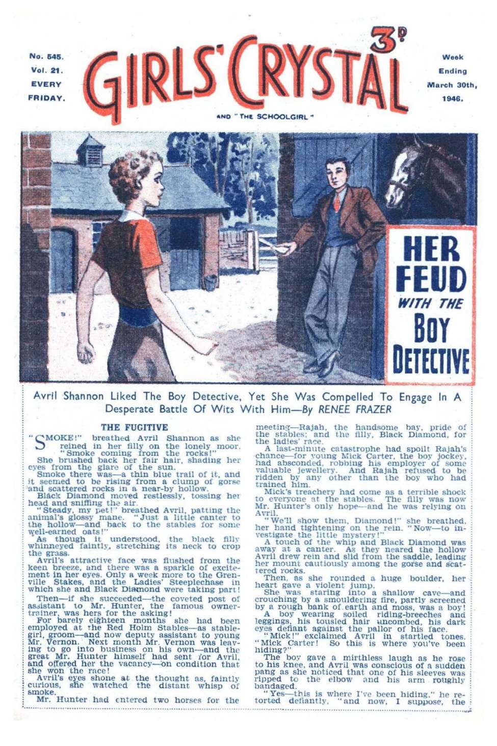 Comic Book Cover For Girls' Crystal 545 - Her Feud with The Boy Detective