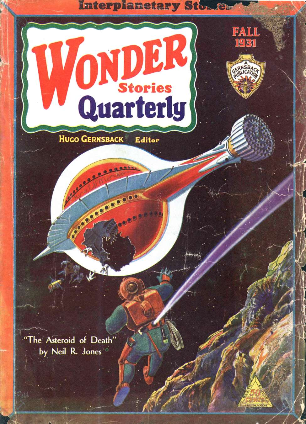 Comic Book Cover For Wonder Stories Quarterly v3 1 - The Cosmic Cloud - Bruno H. Burgel