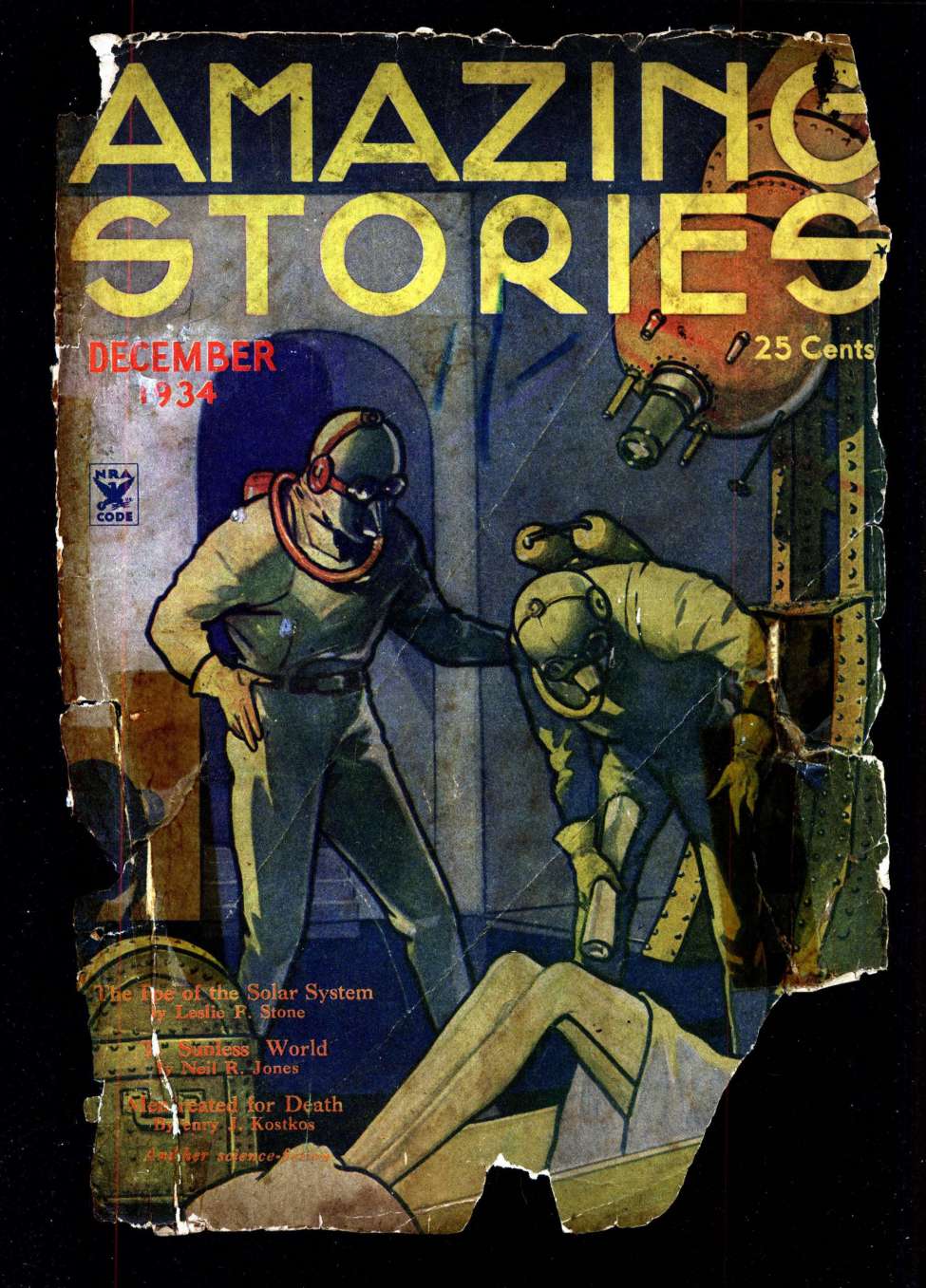 Book Cover For Amazing Stories v9 8 - Men Created for Death - Henry J. Kostkos