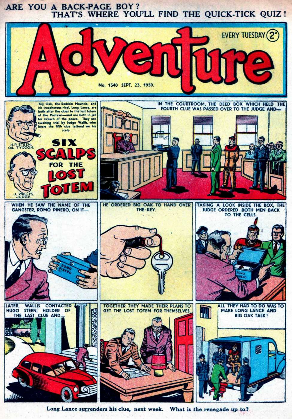 Comic Book Cover For Adventure 1340