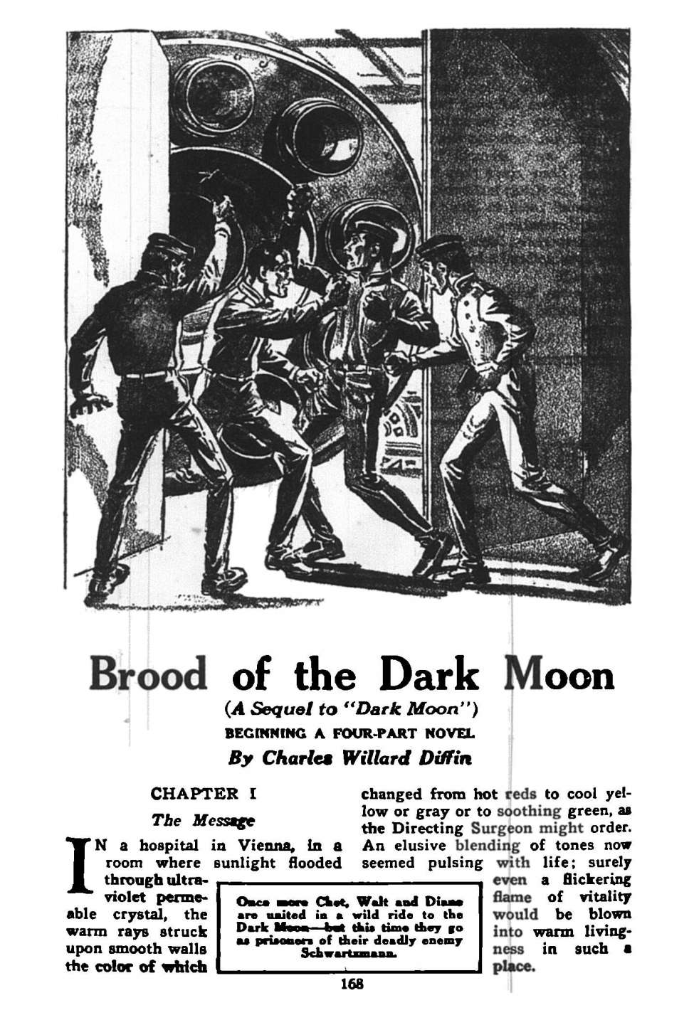 Comic Book Cover For Astounding Serial - Brood of the Dark Moon - C W Diffin