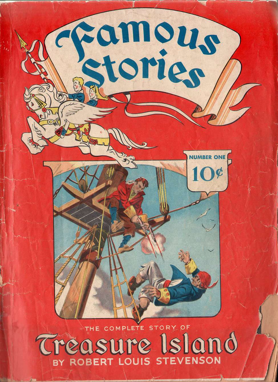 Comic Book Cover For Famous Stories 1 - Treasure Island