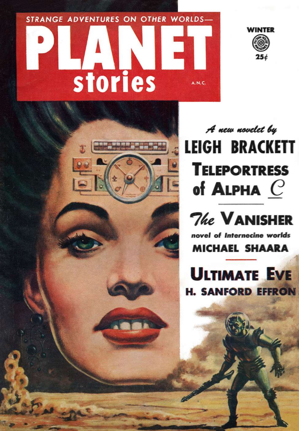 Book Cover For Planet Stories v6 9 - Teleportress of Alpha C - Leigh Brackett