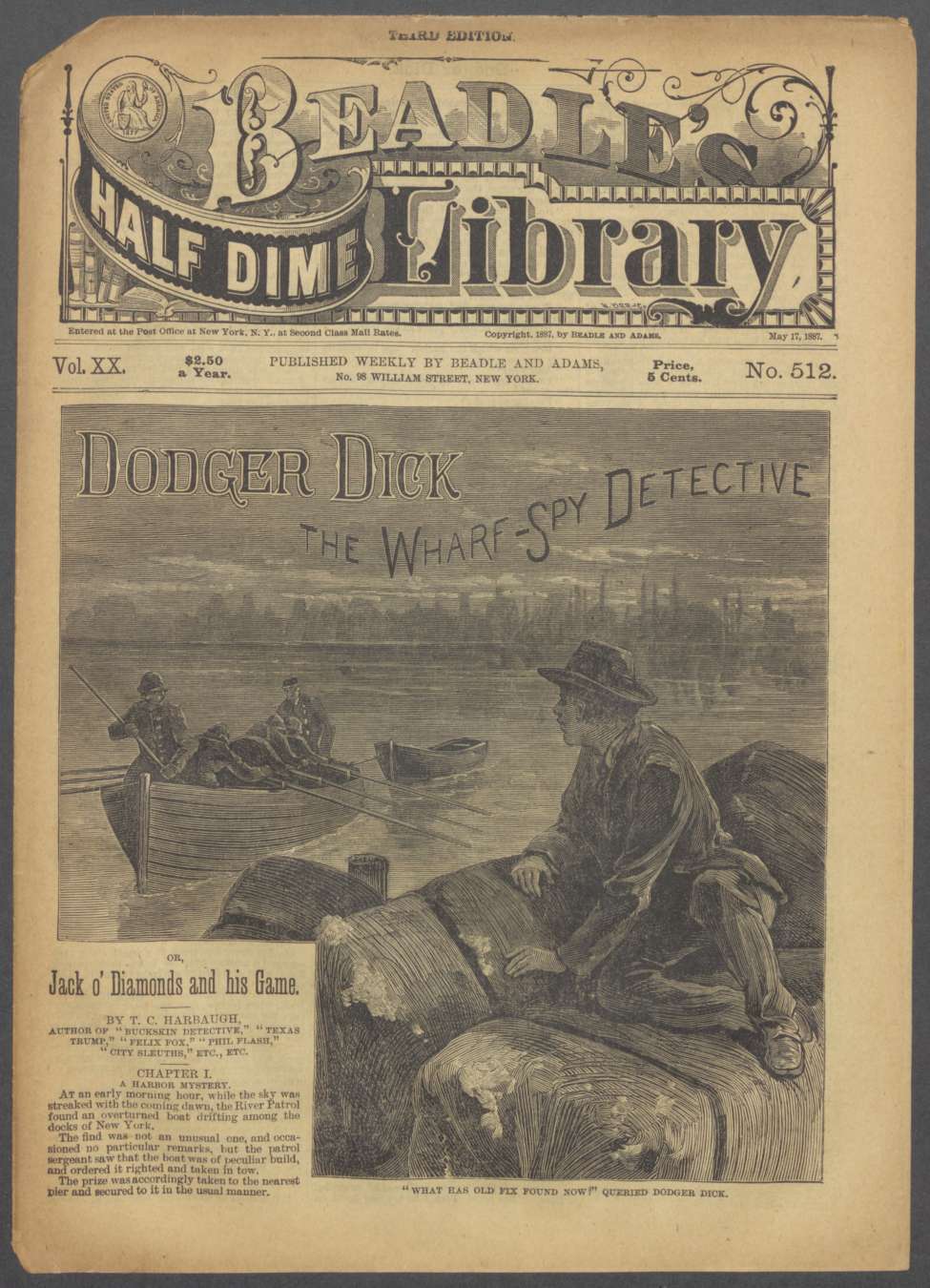 Book Cover For Beadle's Half Dime Library 512 - Dodger Dick, the Wharf-Spy Detective