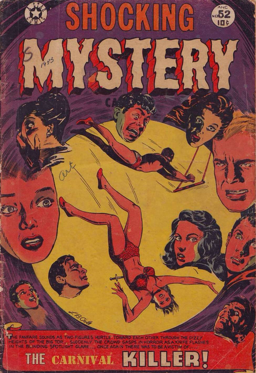 Comic Book Cover For Shocking Mystery Cases 52