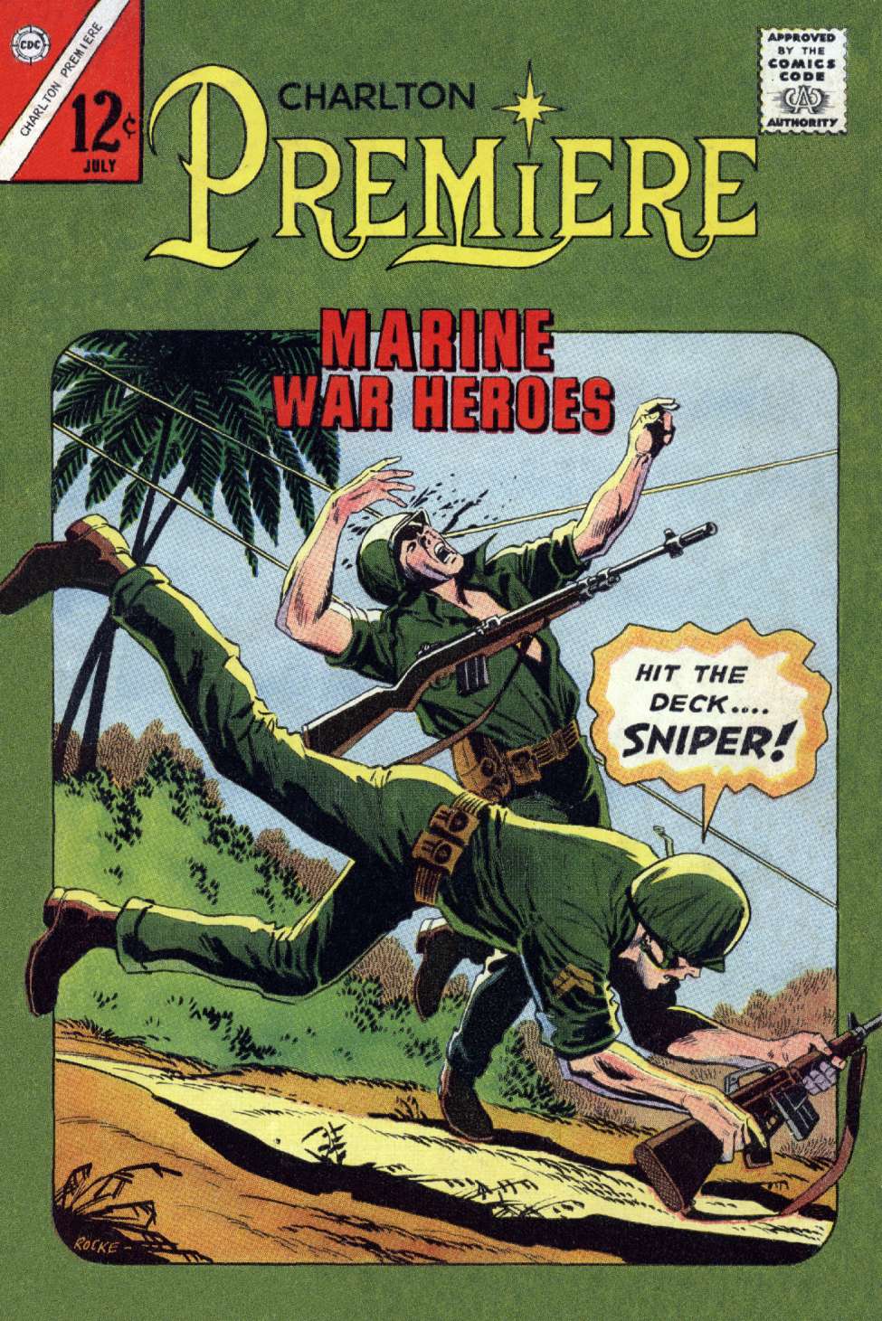 Comic Book Cover For Charlton Premiere 19 - Marine War Heroes