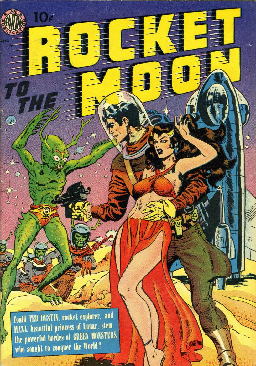 Comic Book Cover For Rocket To The Moon