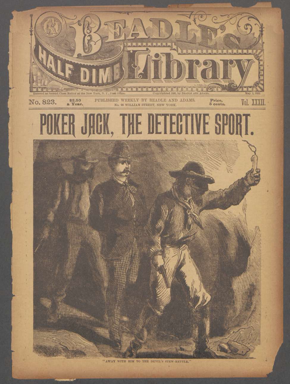 Book Cover For Beadle's Half Dime Library 823 - Poker Jack, the Detective Sport