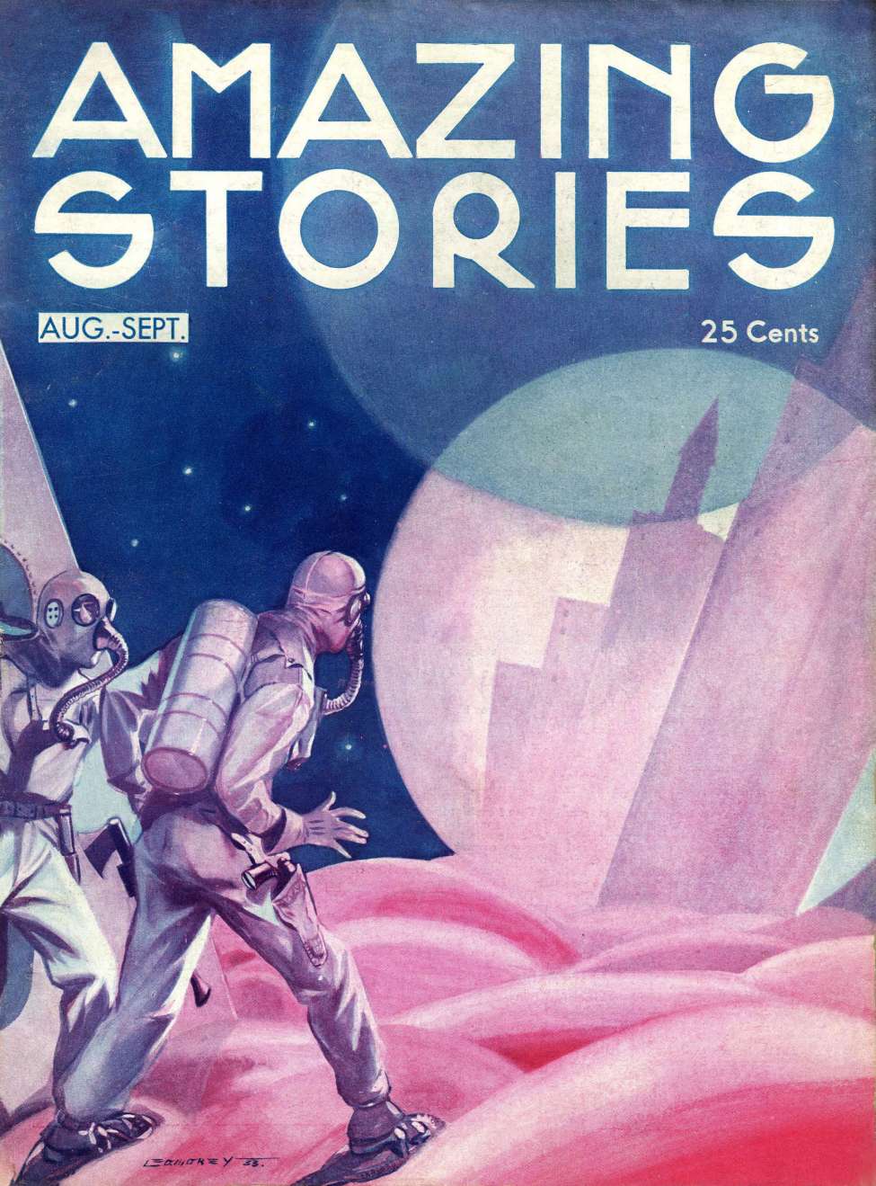 Comic Book Cover For Amazing Stories v8 5 - The Meteor-Men of Plaa - Henry J. Kostkos