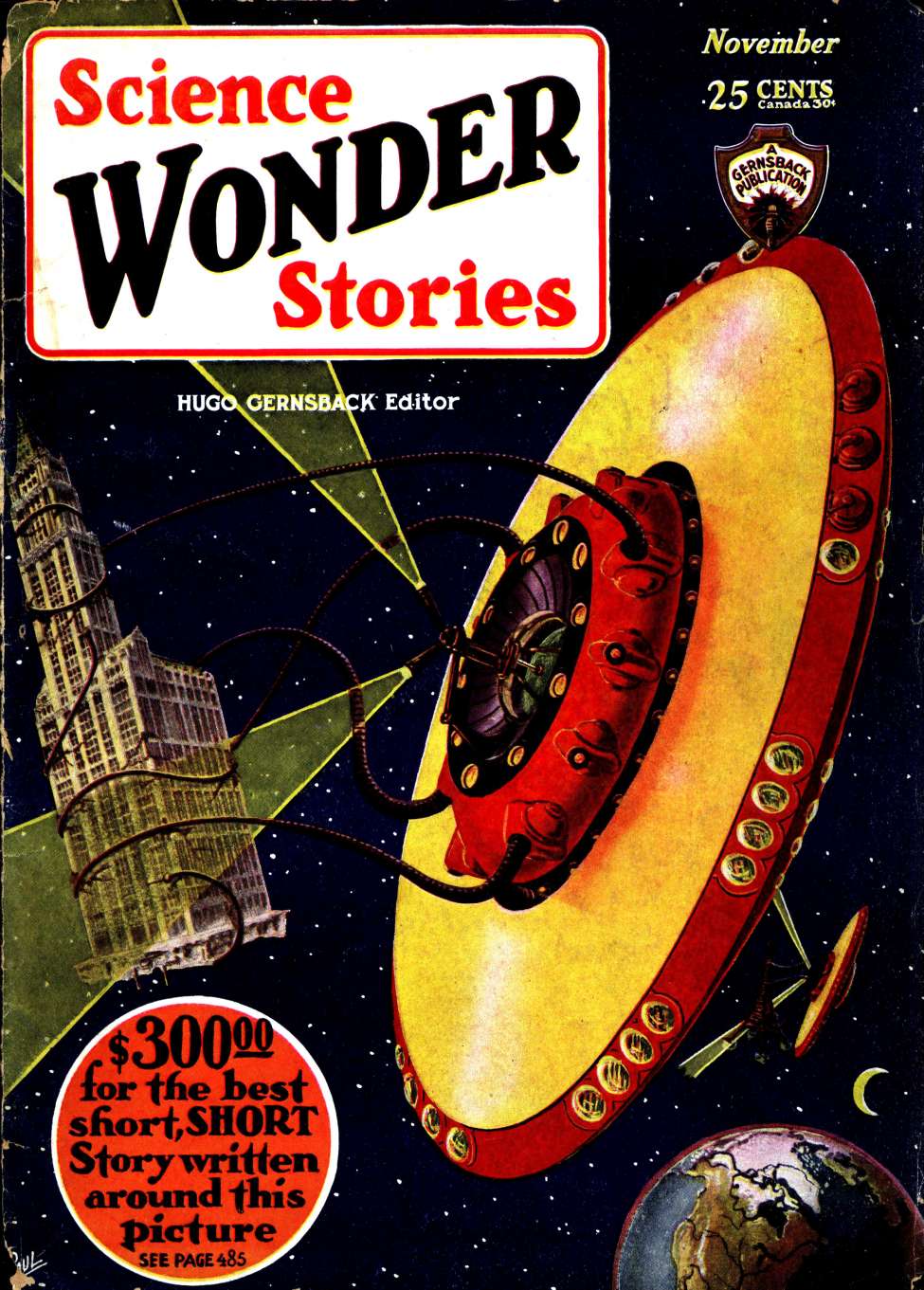 Comic Book Cover For Science Wonder Stories 6 - The Phantom Teleview - Bob Olsen