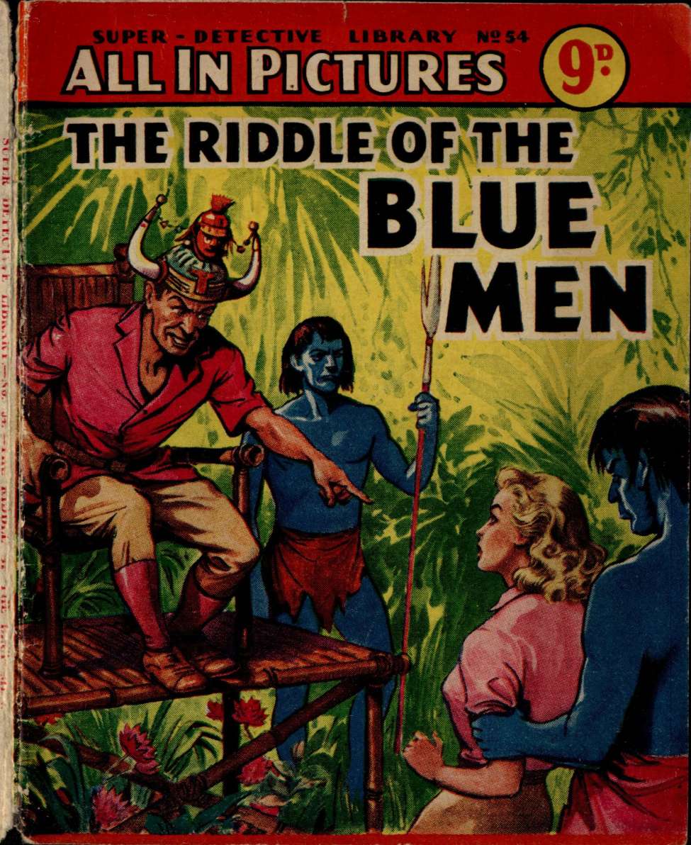 Comic Book Cover For Super Detective Library 54 - The Riddle of the Blue Men