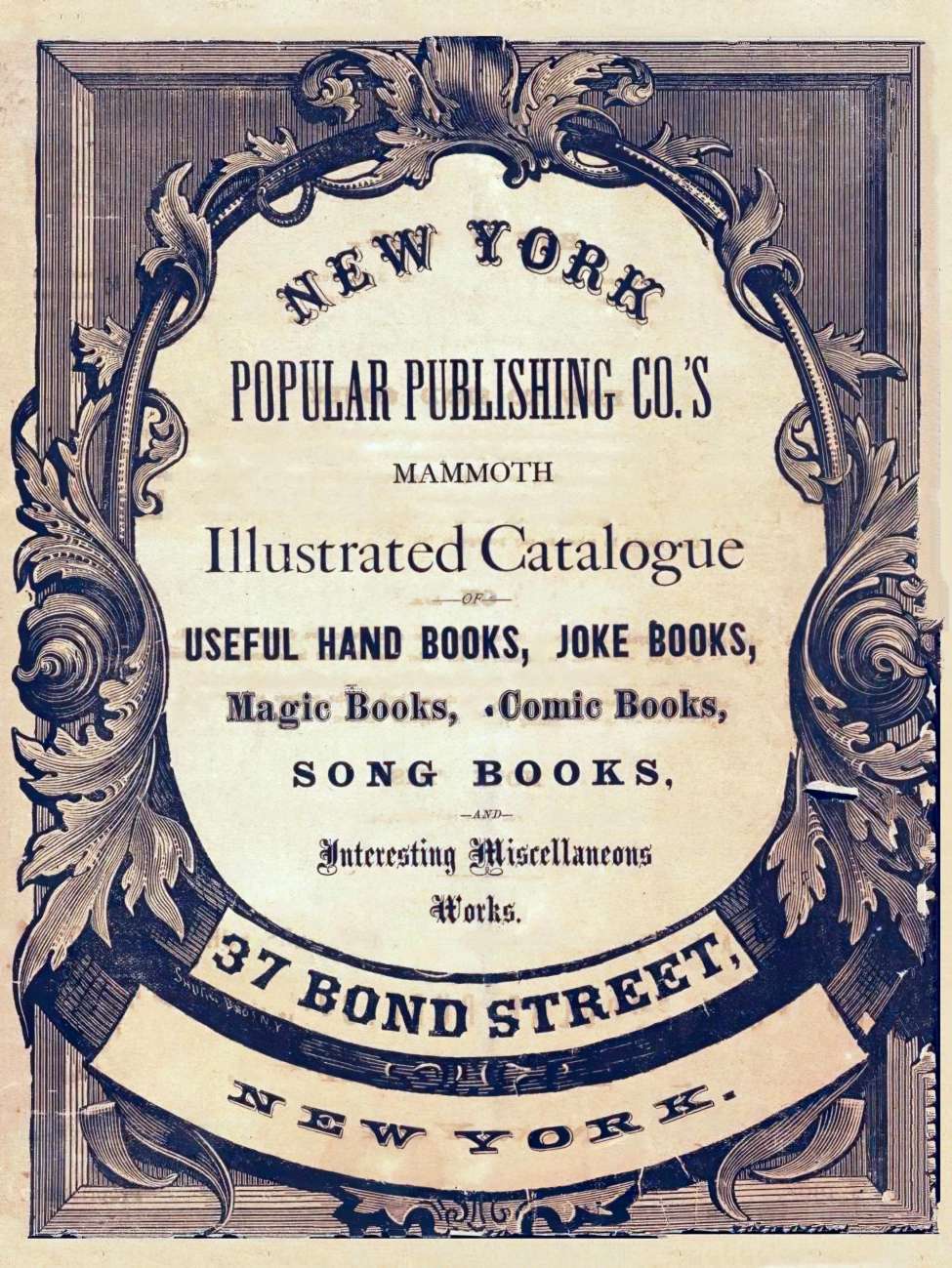 Book Cover For New York Popular Publishing Co. Catalogue