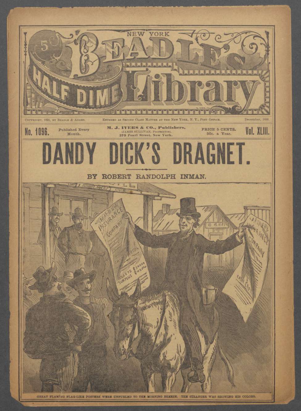 Book Cover For Beadle's Half Dime Library 1096 - Dandy Dick's Dragnet