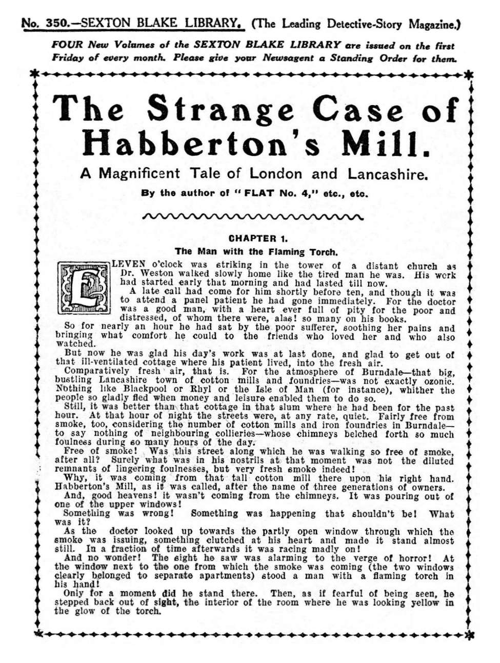 Book Cover For Sexton Blake Library S1 350 - The Strange Case of Habberton’s Mile