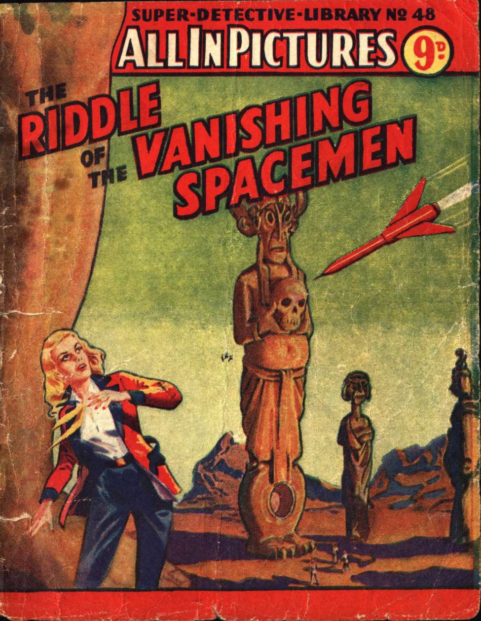 Comic Book Cover For Super Detective Library 48 - The Riddle of the Vanishing Spacemen