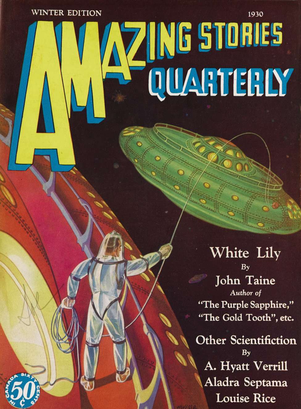 Comic Book Cover For Amazing Stories Quarterly v3 1 - White Lily - John Taine