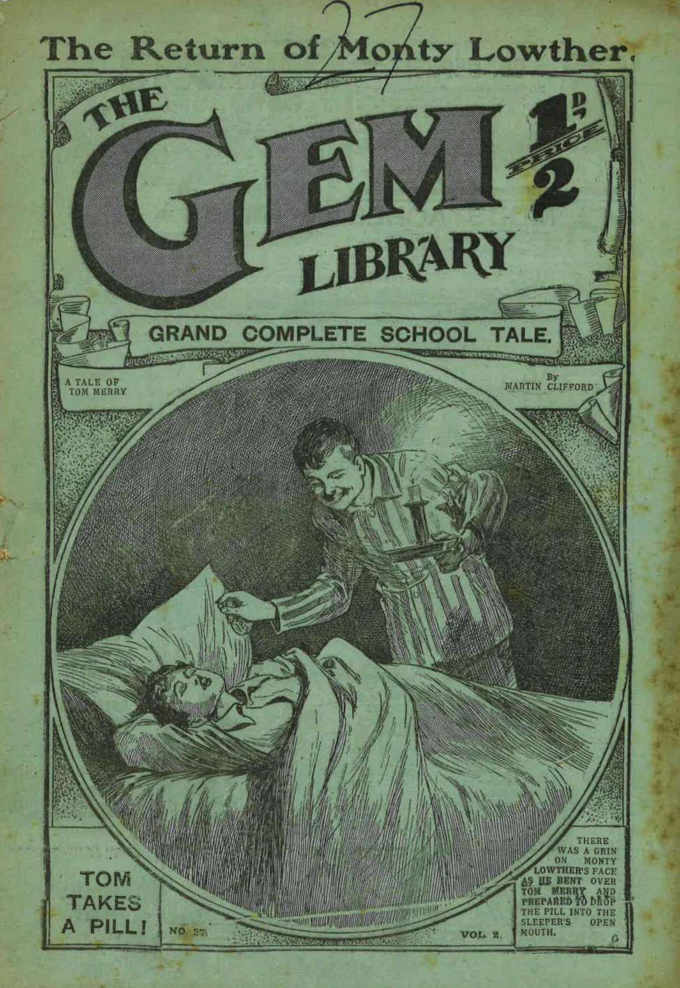 Comic Book Cover For The Gem v1 27 - The Return of Monty Lowther