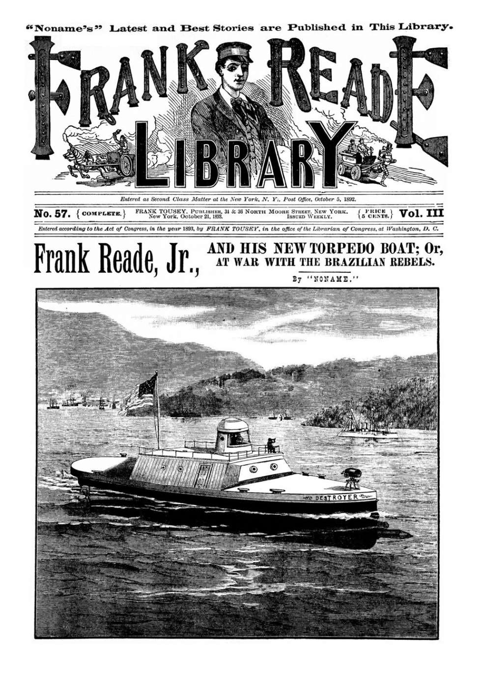 Book Cover For v03 57 - Frank Reade Jr. and His New Torpedo Boat