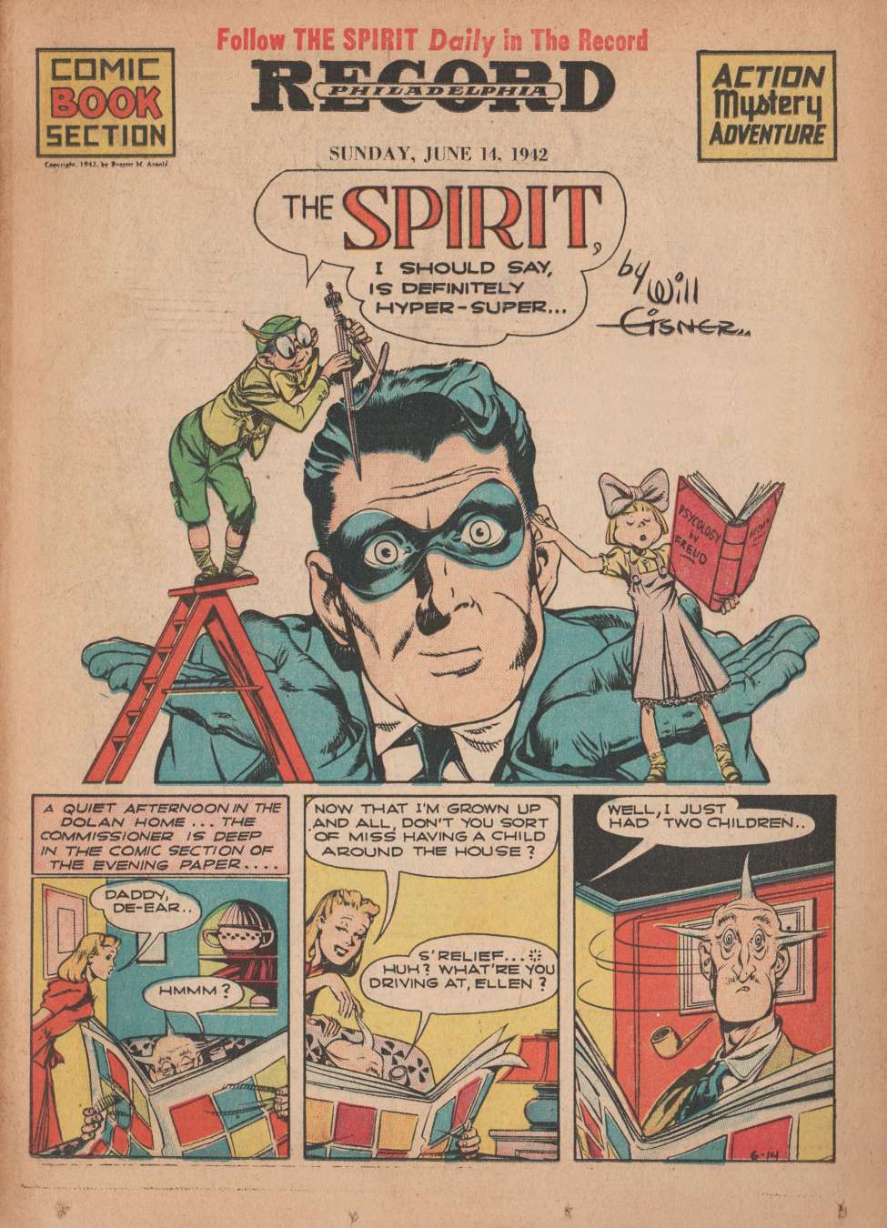 Comic Book Cover For The Spirit (1942-06-14) - Philadelphia Record