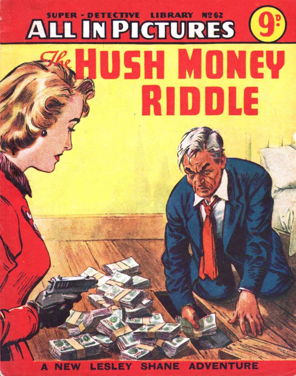 Comic Book Cover For Super Detective Library 62 - The Hush Money Riddle