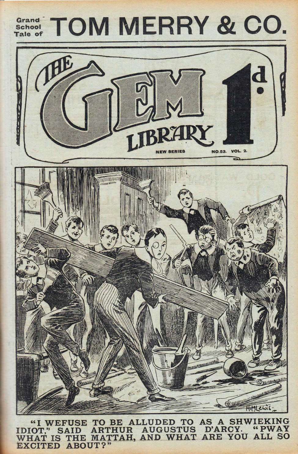 Comic Book Cover For The Gem v2 53 - D’Arcy Minor’s Chum