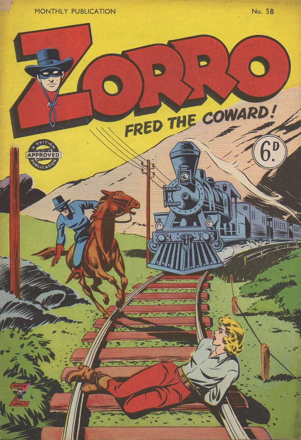 Comic Book Cover For Zorro 58 - Fred the Coward