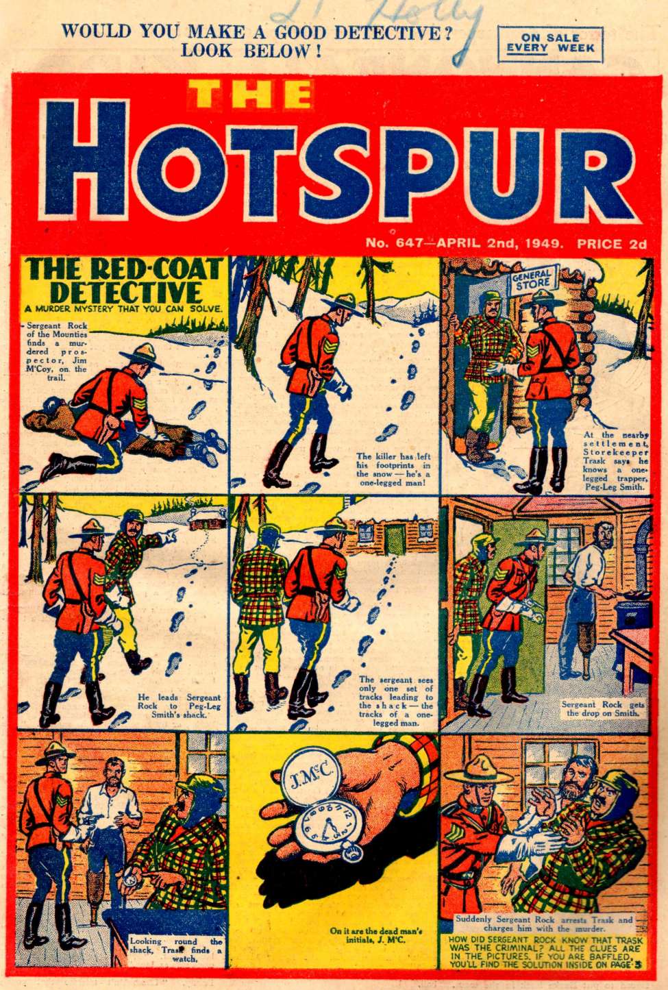 Comic Book Cover For The Hotspur 647