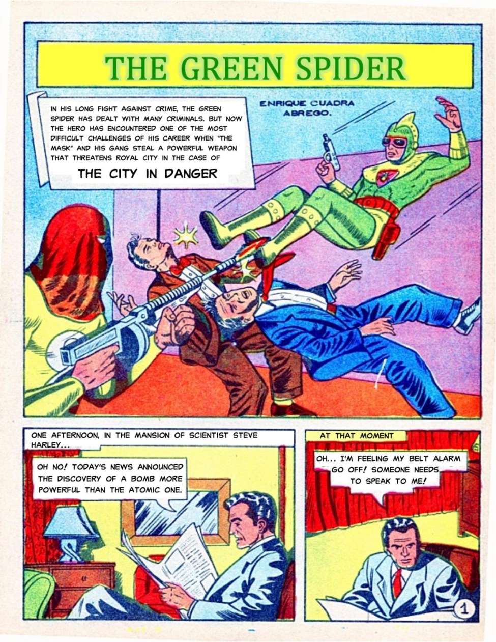 Comic Book Cover For The Green Spider 2: The City in Danger (translation)