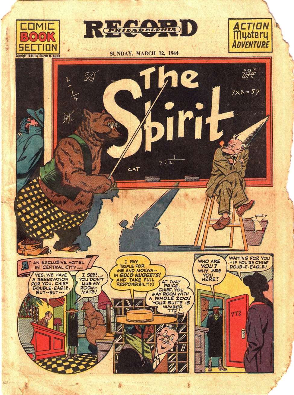 Comic Book Cover For The Spirit (1944-03-12) - Philadelphia Record