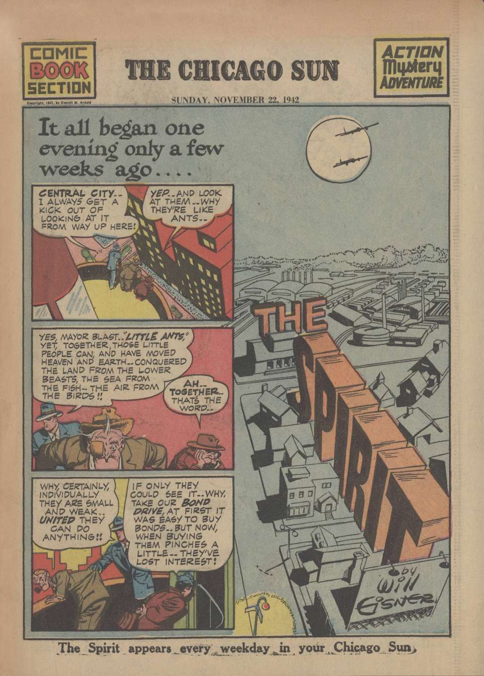Book Cover For The Spirit (1942-11-22) - Chicago Sun - Version 2