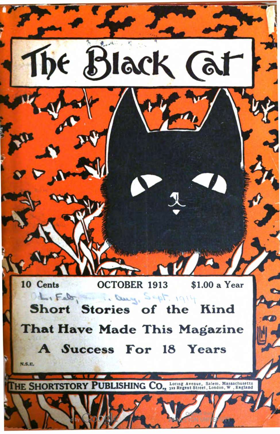 Book Cover For The Black Cat v19 1- The Hour Heroic - Xeno W. Putnam
