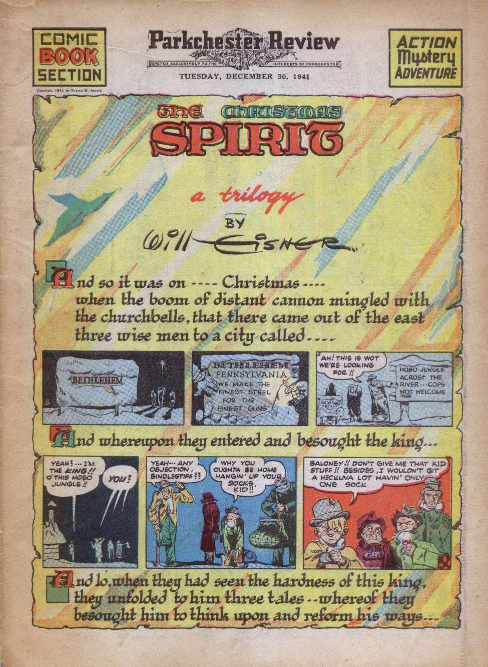 Comic Book Cover For The Spirit (1941-12-28) - Parkchester Review