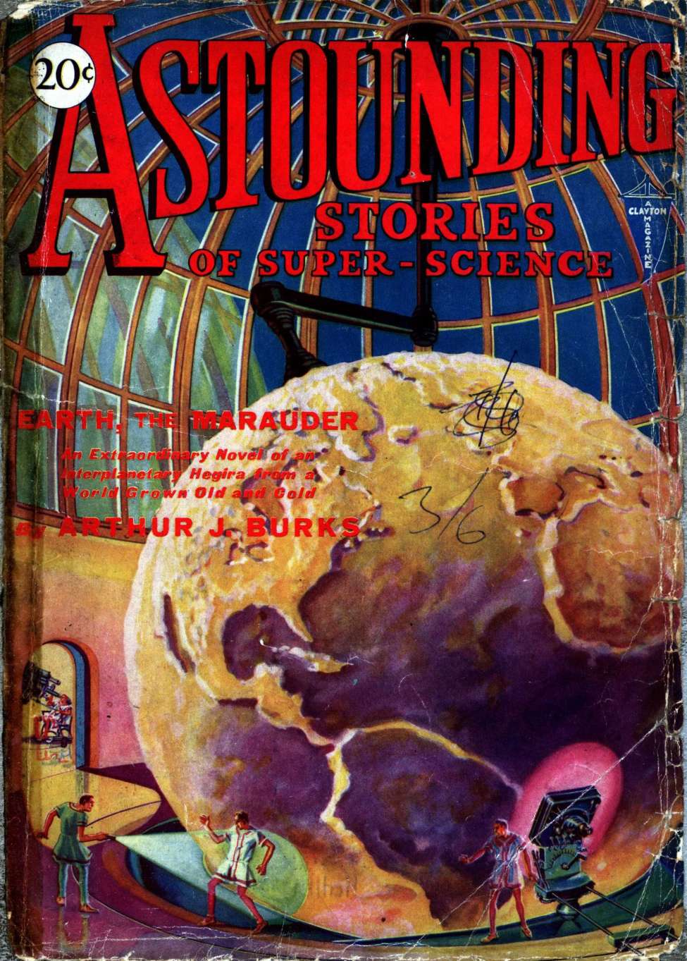 Book Cover For Astounding v3 1 - Earth, the Marauder - Arthur J. Burks