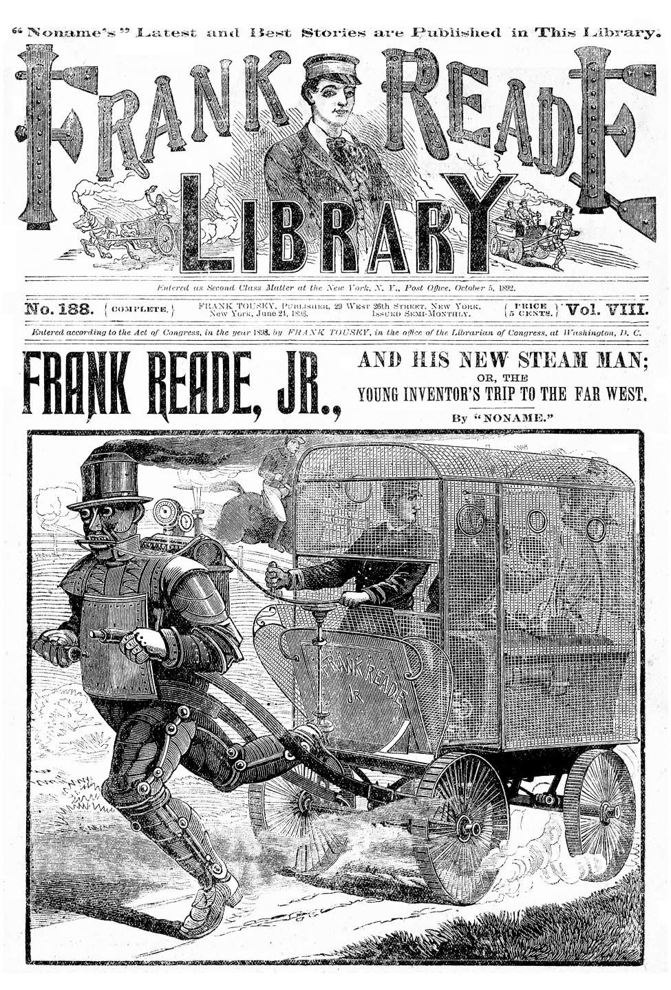 Book Cover For v08 188 - Frank Reade Jr. and His New Steam Man