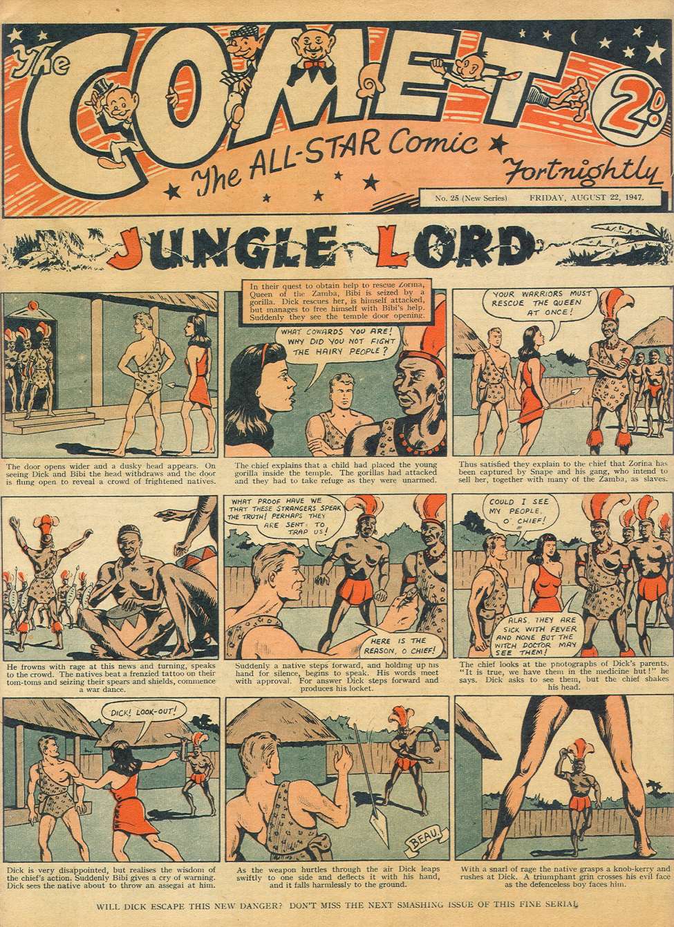 Comic Book Cover For The Comet 25