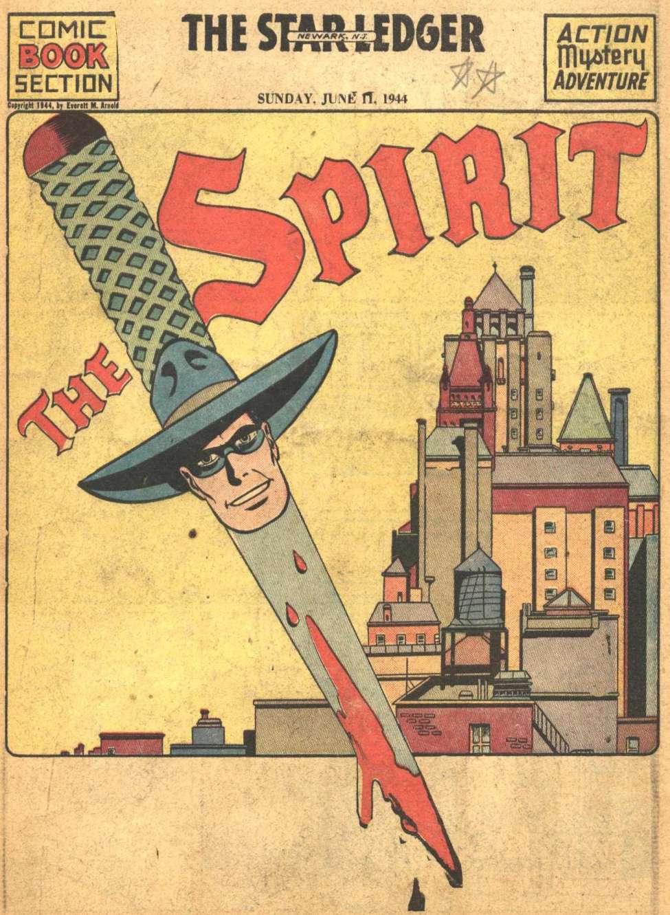 Comic Book Cover For The Spirit (1944-06-11) - Star-Ledger