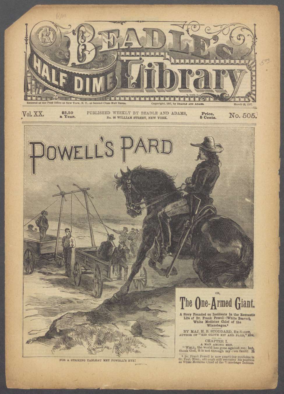 Book Cover For Beadle's Half Dime Library 505 - Powell's Pard