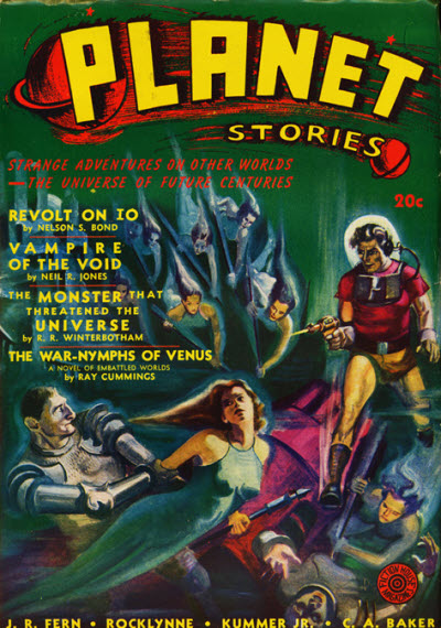 Book Cover For Planet Stories v1 6 - The War-Nymphs of Venus - Ray Cummings