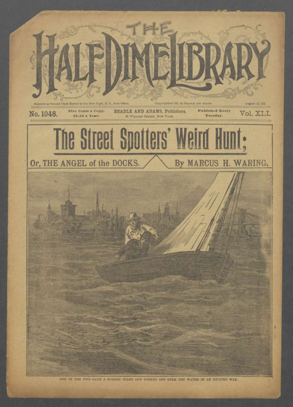 Book Cover For Beadle's Half Dime Library 1048 - The Street Spotters' Weird Hunt