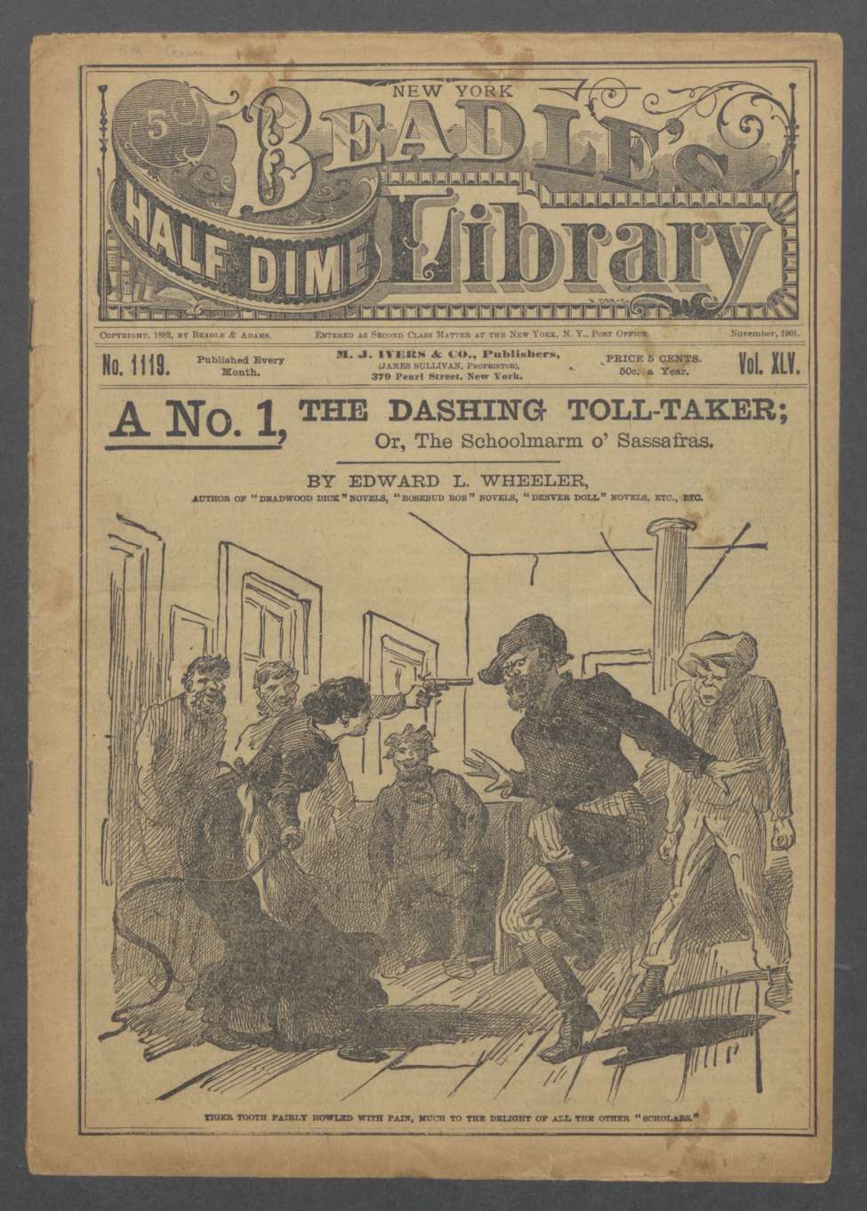 Book Cover For Beadle's Half Dime Library 1119 - A No. 1, the Dashing Toll-Taker