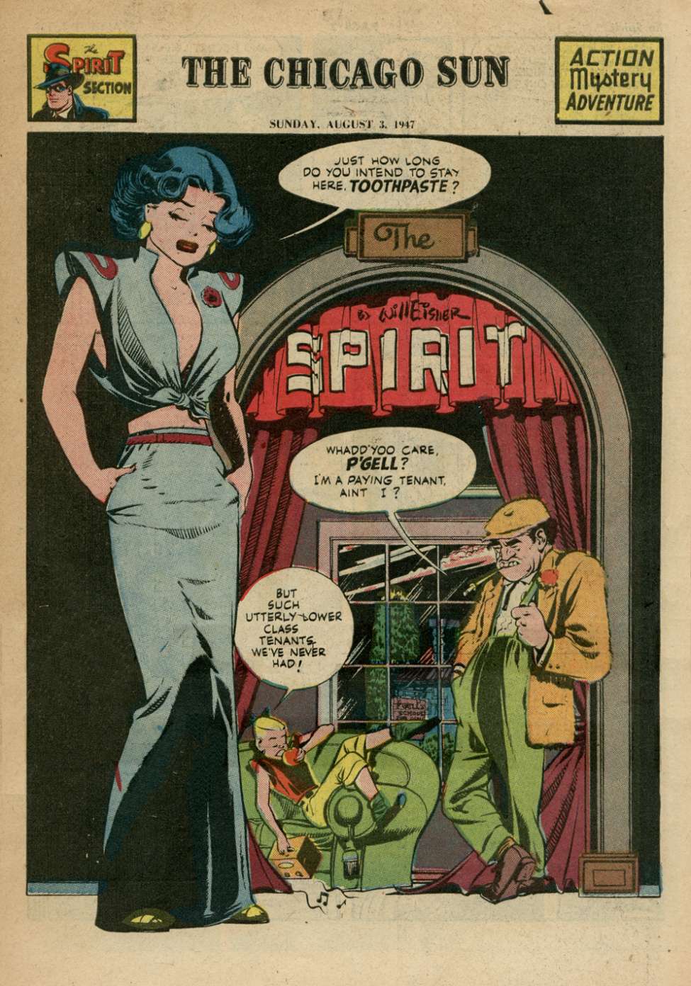 Comic Book Cover For The Spirit (1947-08-03) - Chicago Sun