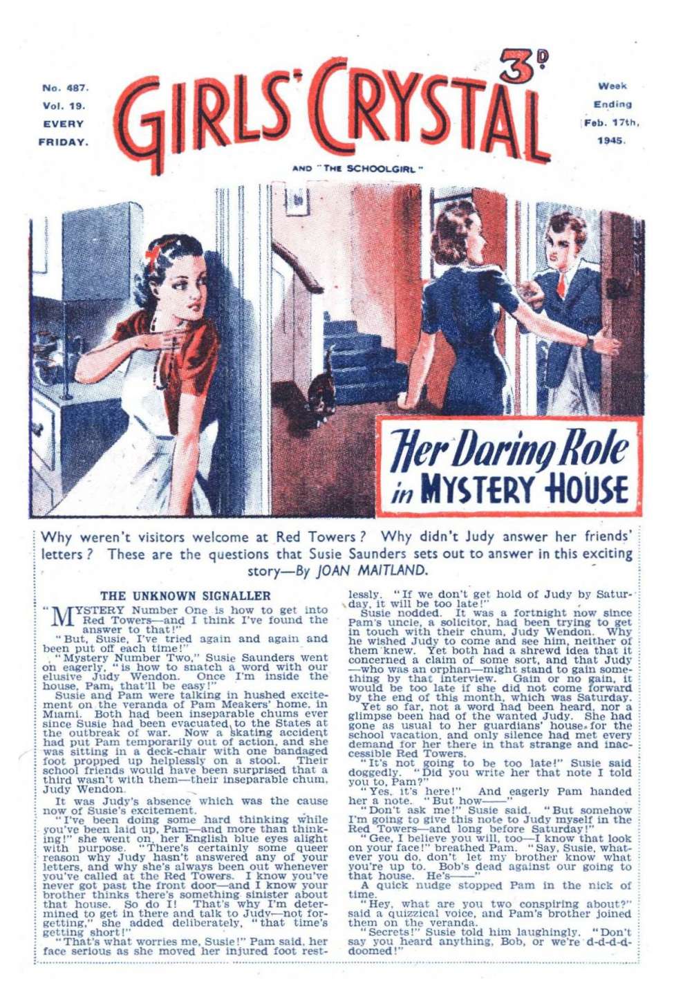 Comic Book Cover For Girls' Crystal 487 - Her Darinq Role In Mystery House