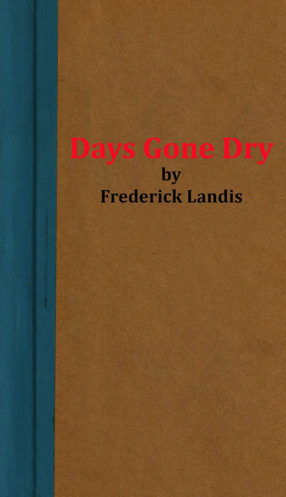 Book Cover For Days Gone Dry