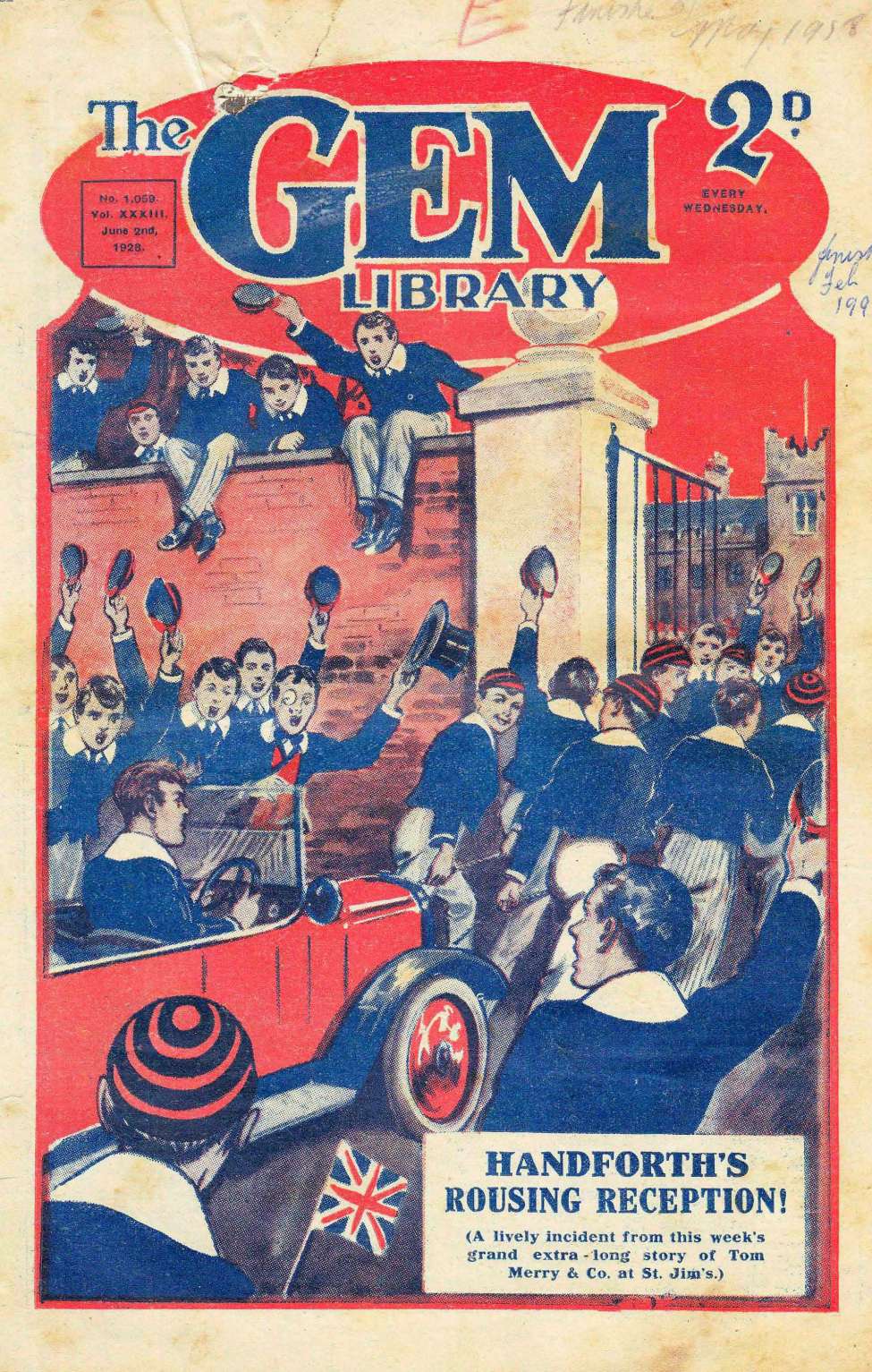Comic Book Cover For The Gem v2 1059 - Handforth at St. Jim’s