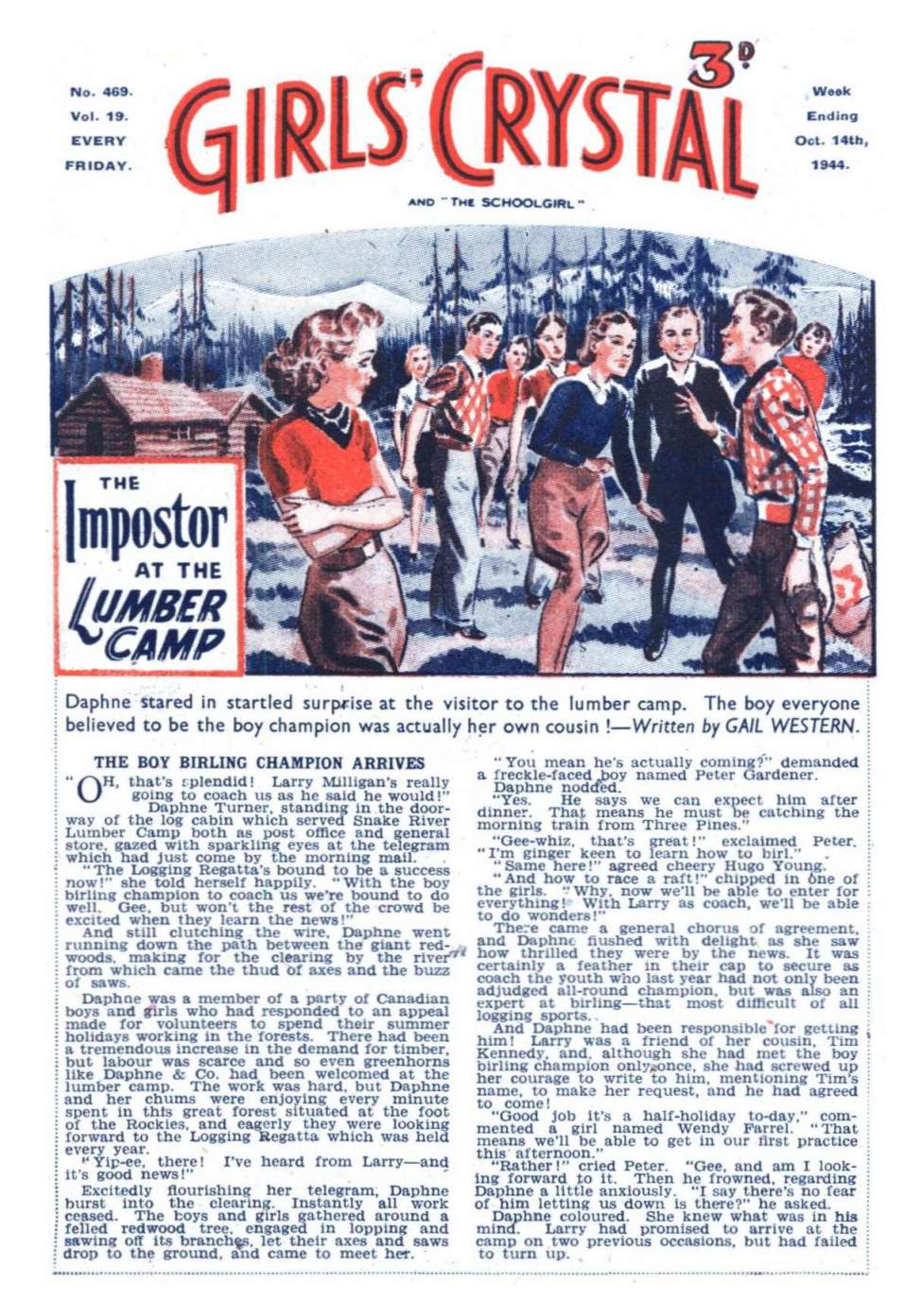 Comic Book Cover For Girls' Crystal 469 - The Imposter At The Lumber Camp