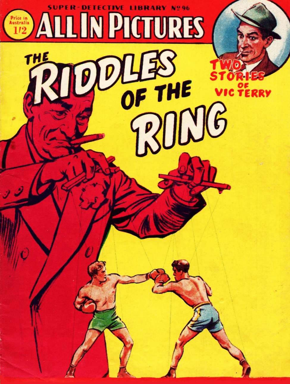 Comic Book Cover For Super Detective Library 96 - Vic Terry-Riddles of The Ring